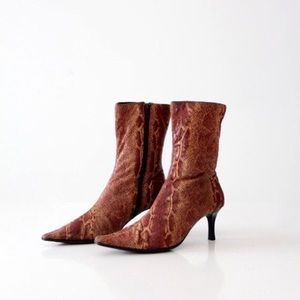 Vintage faux snakeskin boots, size 6.5